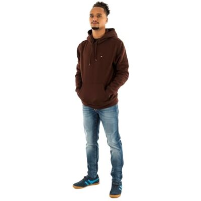 Tommy Jeans herr TJM REG S FLAG HOODIE DM0DM20742, brun, S, Brun (rikbrun), S Tommy Jeans herr TJM REG S FLAG HOODIE DM0DM20742, brun, S, Brun (rikbrun), S