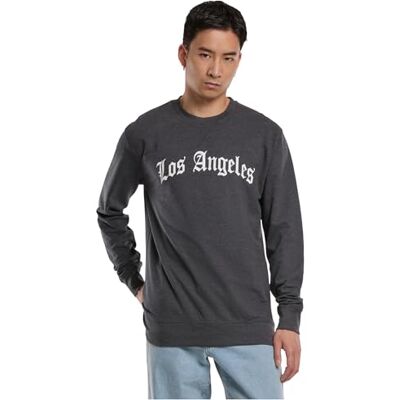 Tee herr Los Angeles Wording Crewneck, kol, M Tee herr Los Angeles Wording Crewneck, kol, M