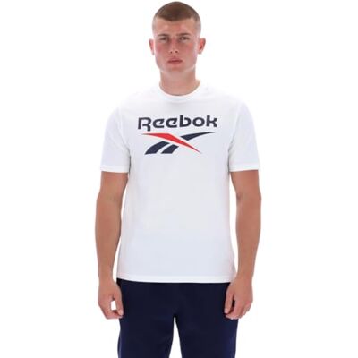 Reebok Bruno Big Logo Crew Neck Ss T-shirt för män, Vit, S Reebok Bruno Big Logo Crew Neck Ss T-shirt för män, Vit, S