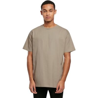 Build Your Brand T-shirt för män tung oversize te, basic t-shirt för män, överdimensionerad passform, bomull, Vått sand, XL Build Your Brand T-shirt för män tung oversize te, basic t-shirt för män, överdimensionerad passform, bomull, Vått sand, XL