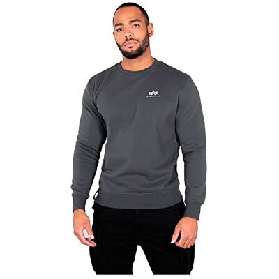 Alpha Industries Basic Small Logo-Sweatshirt för män Greyblack Alpha Industries Basic Small Logo-Sweatshirt för män Greyblack