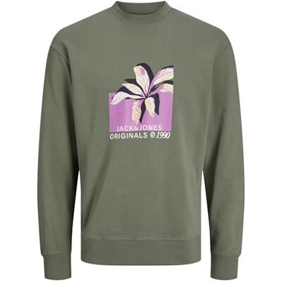 JACK & JONES JORTAMPA varumärke sweat crew neck, Laurelkrans, S JACK & JONES JORTAMPA varumärke sweat crew neck, Laurelkrans, S