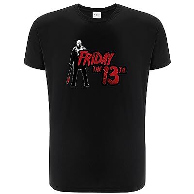 ERT GROUP Warner Bros. Friday the 13th 005, Kortärmad T-shirt herr, 100% bomull, Ensidigt levande tryck, Size XXL, Black, Sömlös design, Smidigt och elastiskt tyg för vardaglig lätthet ERT GROUP Warner Bros. Friday the 13th 005, Kortärmad T-shirt herr, 100% bomull, Ensidigt levande tryck, Size XXL, Black, Sömlös design, Smidigt och elastiskt tyg för vardaglig lätthet