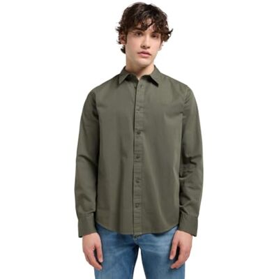 Lee Patch Shirt, Olivgrå, M Lee Patch Shirt, Olivgrå, M