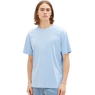 TOM TAILOR Denim herr avslappnad passform T-shirt med fototryck av bomull, 32245-tvättad ut Middle Blue, M TOM TAILOR Denim herr avslappnad passform T-shirt med fototryck av bomull, 32245-tvättad ut Middle Blue, M