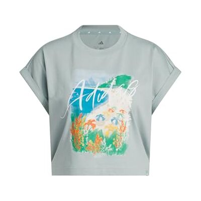 adidas Kobiety SUMMER ROMANCE GRAPHIC T-SHIRT, Wonder Sage, S adidas Kobiety SUMMER ROMANCE GRAPHIC T-SHIRT, Wonder Sage, S