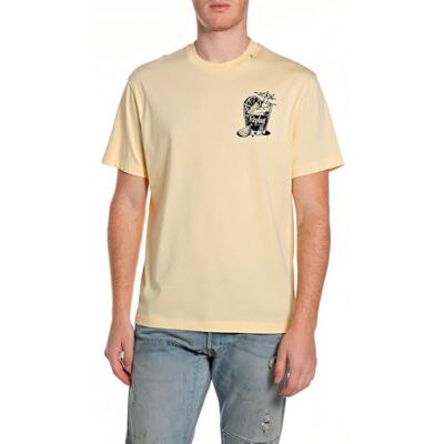 Replay herr M338 t-shirt, 645 ljusgul, 3XL Replay herr M338 t-shirt, 645 ljusgul, 3XL