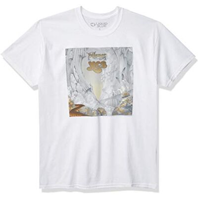Liquid Blue Yes Relayer album omslag konst vit t-shirt, Vitt, L Liquid Blue Yes Relayer album omslag konst vit t-shirt, Vitt, L