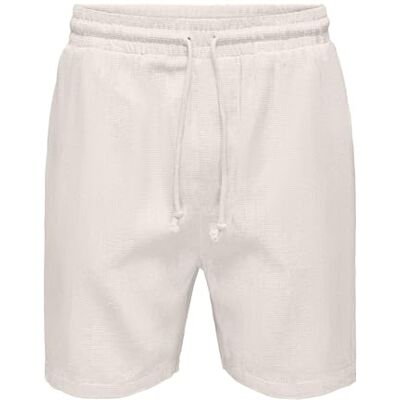 Only & Sons Onstrev Life Reg Stru solida shorts, Gardenia, M Only & Sons Onstrev Life Reg Stru solida shorts, Gardenia, M