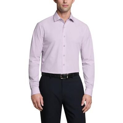 Kenneth Cole Unlisted Herrskjorta, smal passform, enfärgad, Lila, 15"-15.5" Neck 32"-33" Sleeve Kenneth Cole Unlisted Herrskjorta, smal passform, enfärgad, Lila, 15"-15.5" Neck 32"-33" Sleeve