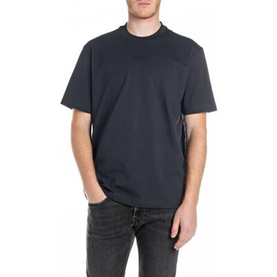 Replay herr basic t-shirt rund hals kortärmad, 067 Night Blue, M Replay herr basic t-shirt rund hals kortärmad, 067 Night Blue, M
