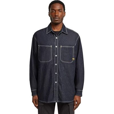 G-STAR RAW Avslappnad 2-pkt skjorta ls, Blå (nötat D27087-d306-082), XXL G-STAR RAW Avslappnad 2-pkt skjorta ls, Blå (nötat D27087-d306-082), XXL