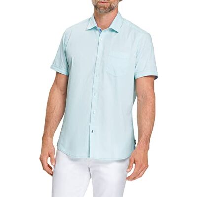 Pioneer autentiska jeansskjorta kortärmad, Ängel blått mönster, S Pioneer autentiska jeansskjorta kortärmad, Ängel blått mönster, S