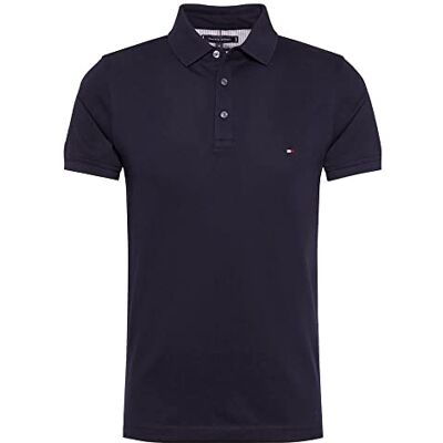 Tommy Hilfiger Kortärmad pikétröja för män 1985 Slim Fit, Desert Sky, XL Tommy Hilfiger Kortärmad pikétröja för män 1985 Slim Fit, Desert Sky, XL