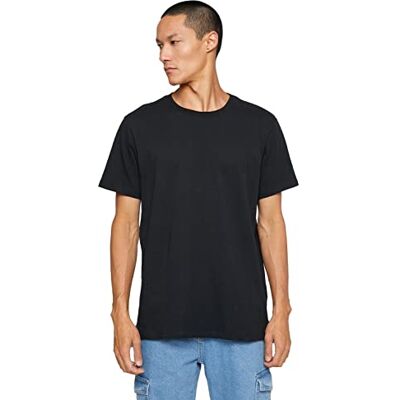 Koton Basic T-Shirt Crew Neck Short Sleeve Cotton, Schwarz (999), S herr, Kort (999), S Koton Basic T-Shirt Crew Neck Short Sleeve Cotton, Schwarz (999), S herr, Kort (999), S