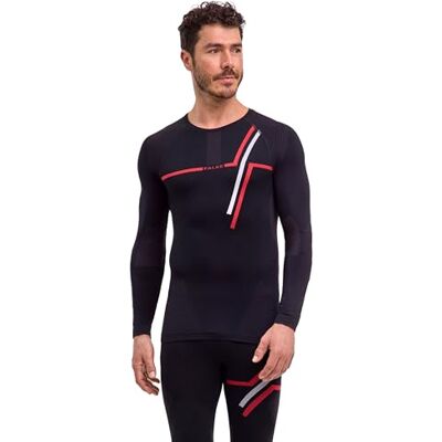 FALKE herr Baselayer-Shirt Warm Round Neck M L/s Sh funktionsmaterial snabbtorkande 1 styck, svart svart 3000 ikonisk, S FALKE herr Baselayer-Shirt Warm Round Neck M L/s Sh funktionsmaterial snabbtorkande 1 styck, svart svart 3000 ikonisk, S