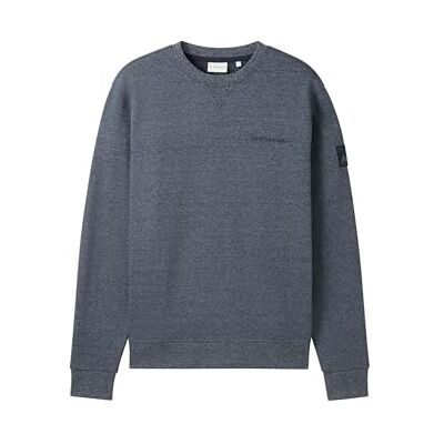 TOM TAILOR Sweatshirt för män, 19932 – Navy Grindle Structure, M TOM TAILOR Sweatshirt för män, 19932 – Navy Grindle Structure, M