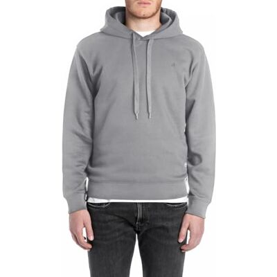 Replay herr hoodie, 093 Lead Grey, 3XL Replay herr hoodie, 093 Lead Grey, 3XL