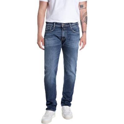 Replay Straight Comfort fit Jeans Rocco originalkollektion, 007 mörkblå, 30W / 34L Replay Straight Comfort fit Jeans Rocco originalkollektion, 007 mörkblå, 30W / 34L