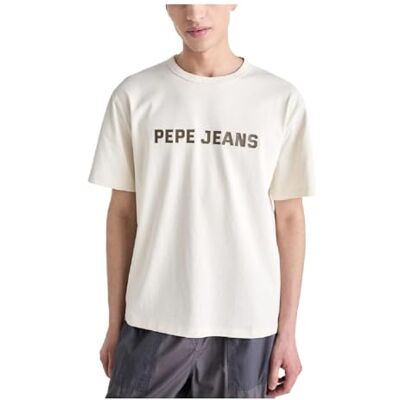 Pepe Jeans herr Sutton T-shirt, Beige, L, Beige (elfenbensvit), L Pepe Jeans herr Sutton T-shirt, Beige, L, Beige (elfenbensvit), L