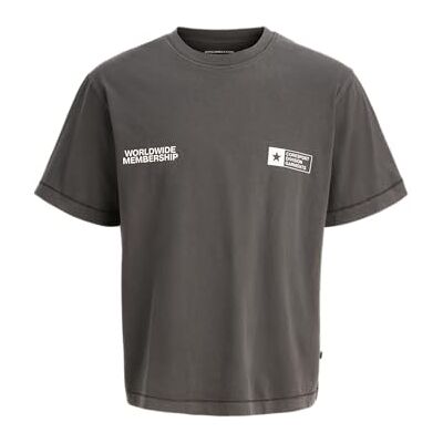 JACK & JONES Jcopulse Front Dyed Tee Ss Crew Neck, svart, XXL JACK & JONES Jcopulse Front Dyed Tee Ss Crew Neck, svart, XXL