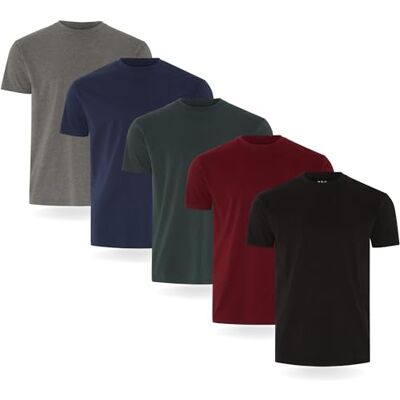 FM London herr T-tröja (3/5-pack) Mens T Shirt, Svart, vinröd, grön, marinblå, kol (5-pack), S FM London herr T-tröja (3/5-pack) Mens T Shirt, Svart, vinröd, grön, marinblå, kol (5-pack), S