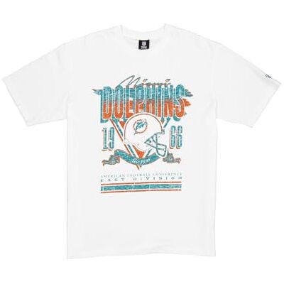 Miami Dolphins New Era keps NFL överdimensionerad t-shirt skärmtryck nödställt team grafisk vit unisex Miami Dolphins New Era keps NFL överdimensionerad t-shirt skärmtryck nödställt team grafisk vit unisex