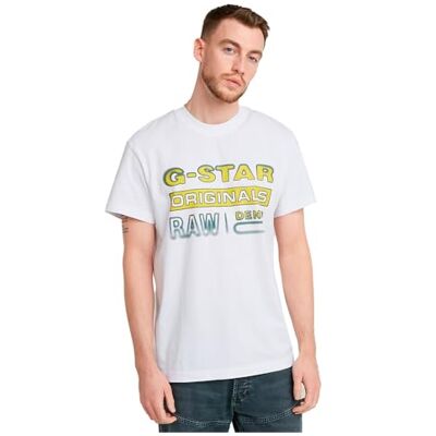 G-STAR RAW Gradient Originals Regular Tee, Vit (vit D25149-336-110), L G-STAR RAW Gradient Originals Regular Tee, Vit (vit D25149-336-110), L