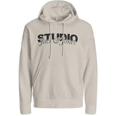 JACK & JONES Jjyuki Sweat Hood Bf, Moonbeam, L JACK & JONES Jjyuki Sweat Hood Bf, Moonbeam, L