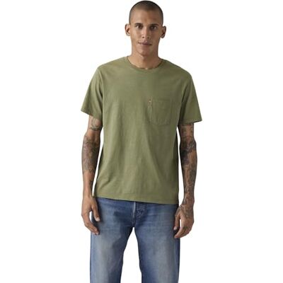 Levi's Herr Ss Classic Pocket T-shirt, Moss Olive 0908736, M Levi's Herr Ss Classic Pocket T-shirt, Moss Olive 0908736, M