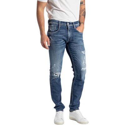 Replay Herrjeans Anbass Slim Fit Bio, Medium blå 009, 28W / 32L Replay Herrjeans Anbass Slim Fit Bio, Medium blå 009, 28W / 32L