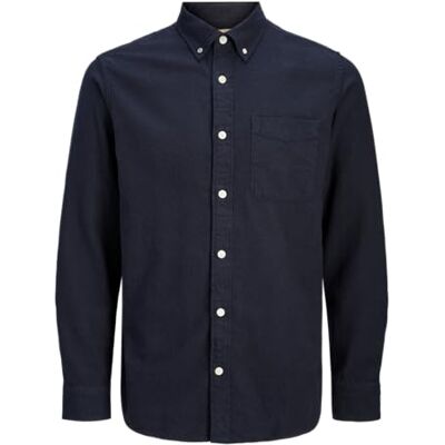 JACK & JONES Jprblubrook Twill Solid L/S Shirt Sn, mörk marinblå, L JACK & JONES Jprblubrook Twill Solid L/S Shirt Sn, mörk marinblå, L
