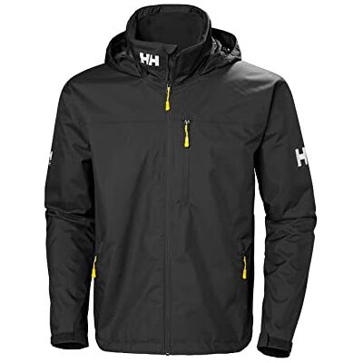 Helly Hansen Mens Crew Hooded Waterproof Jacket, 5XL, Black Helly Hansen Mens Crew Hooded Waterproof Jacket, 5XL, Black