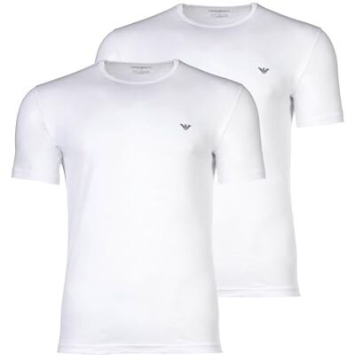 Giorgio Armani mjuk känsla bambuviskos 2-pack rund hals t-shirt, vit, L, monterad, Vit/vit, L Giorgio Armani mjuk känsla bambuviskos 2-pack rund hals t-shirt, vit, L, monterad, Vit/vit, L