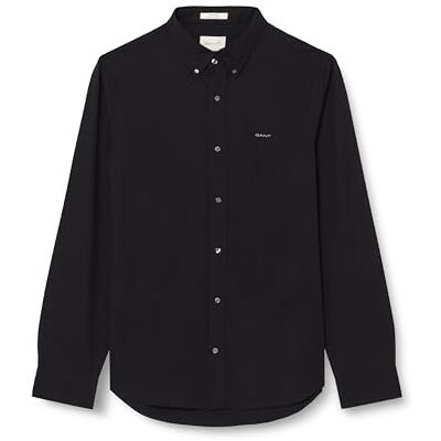 GANT Slim Pinpoint Oxford-skjorta för män, klassisk skjorta, svart, standard, svart, L GANT Slim Pinpoint Oxford-skjorta för män, klassisk skjorta, svart, standard, svart, L