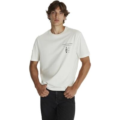 Mavi T-shirt med tryck för män, antik vit, XL, Antik vit, XL Mavi T-shirt med tryck för män, antik vit, XL, Antik vit, XL