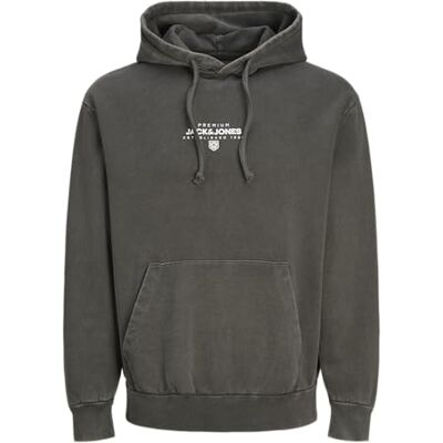 JACK & JONES JACK&JONES Jprbluaxton Sweat Hood, Svart oyster, S JACK & JONES JACK&JONES Jprbluaxton Sweat Hood, Svart oyster, S
