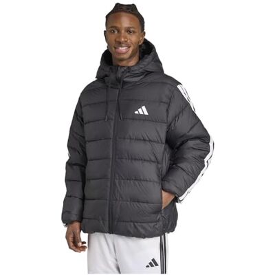 adidas herr Essentials Climawarm 3 Stripes Synthetic Down Hooded Coat, black, M adidas herr Essentials Climawarm 3 Stripes Synthetic Down Hooded Coat, black, M