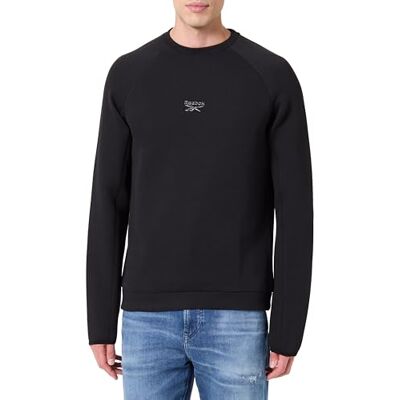 Reebok Herr Cut and Sew Crewneck sweatshirt, svart, M Reebok Herr Cut and Sew Crewneck sweatshirt, svart, M