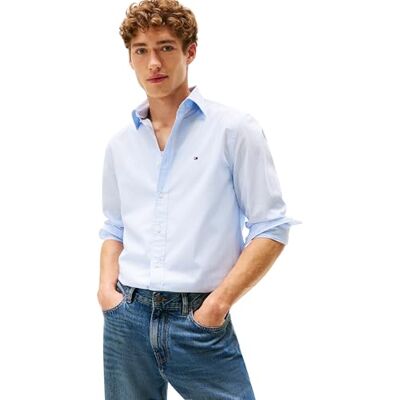 Tommy Hilfiger herr CORE hårfäste POPLIN RF-tröja MW0MW41399 L/S skjorta, blå, L, Blå (söt blå/randig), L Tommy Hilfiger herr CORE hårfäste POPLIN RF-tröja MW0MW41399 L/S skjorta, blå, L, Blå (söt blå/randig), L