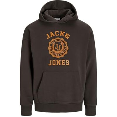 JACK & JONES Jjvicto Sweat Hood Huvtröja för män, Mulch, S JACK & JONES Jjvicto Sweat Hood Huvtröja för män, Mulch, S