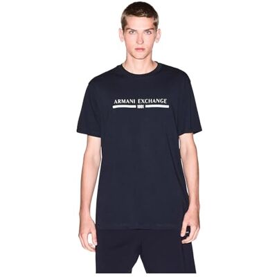 Giorgio Armani herr kortärmad stor logotyp på framsidan t-shirt blå L, djup marin, L Giorgio Armani herr kortärmad stor logotyp på framsidan t-shirt blå L, djup marin, L