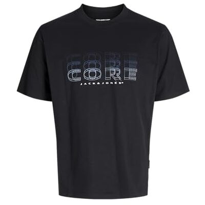 JACK & JONES Jcofusion Big Branding Tee Ss Crew Neck, svart, L JACK & JONES Jcofusion Big Branding Tee Ss Crew Neck, svart, L