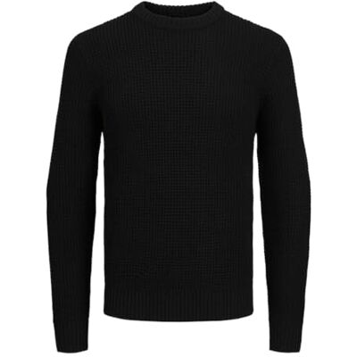 JACK & JONES Jjliam Knit Crew Neck stickad tröja, svart, L JACK & JONES Jjliam Knit Crew Neck stickad tröja, svart, L