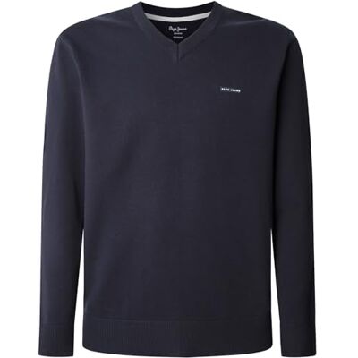 Pepe Jeans herr M Basic V tröja stickat, blå (marinblå), XL, Blå (marinblå), XL Pepe Jeans herr M Basic V tröja stickat, blå (marinblå), XL, Blå (marinblå), XL