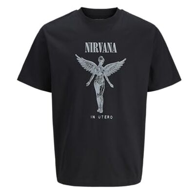 JACK & JONES Jprblunirvana Ss Tee, svart, M JACK & JONES Jprblunirvana Ss Tee, svart, M