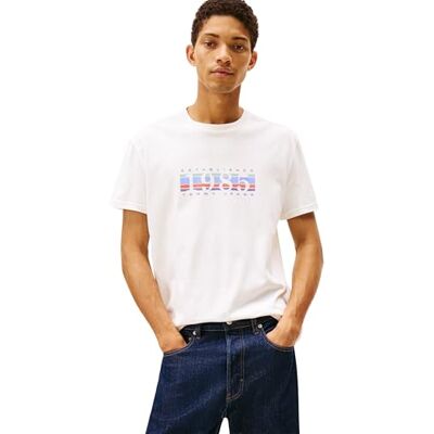 Tommy Jeans herr TJM REG 1985 DNA Graph SS T EXT DM0DM22307 S/S t-shirt, vit (Ecru), S, Vit (Ecru), S Tommy Jeans herr TJM REG 1985 DNA Graph SS T EXT DM0DM22307 S/S t-shirt, vit (Ecru), S, Vit (Ecru), S