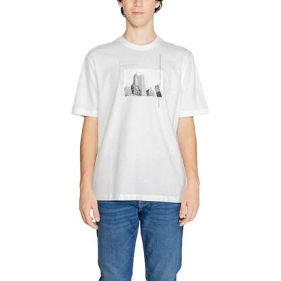 Giorgio Armani Urban Expeditio, Sustainable, fototryck, HD-logotyp T-shirt, Off White Ny, XS Giorgio Armani Urban Expeditio, Sustainable, fototryck, HD-logotyp T-shirt, Off White Ny, XS