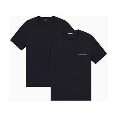 Giorgio Armani Herr ren bomull 2-pack rund hals t-shirt svart L normal passform, Svart, L Giorgio Armani Herr ren bomull 2-pack rund hals t-shirt svart L normal passform, Svart, L