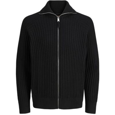JACK & JONES Jprbluspencer stickad hel dragkedja, svart, L JACK & JONES Jprbluspencer stickad hel dragkedja, svart, L